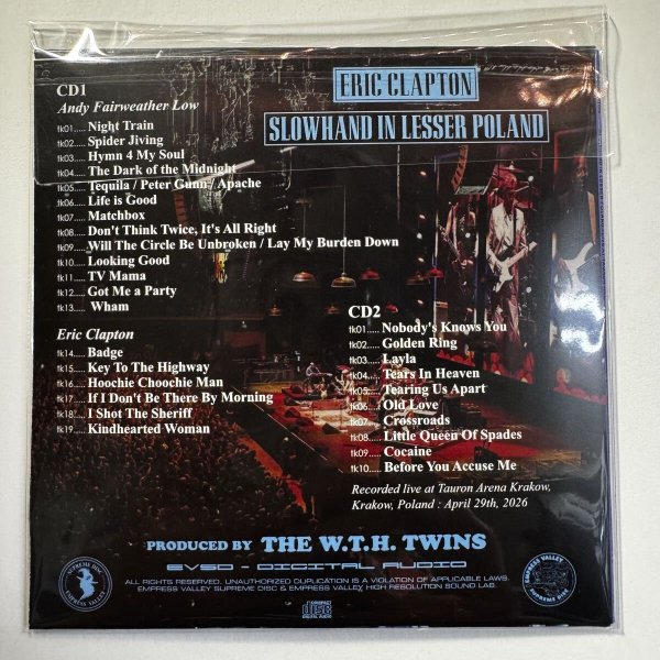 Photo2: ERIC CLAPTON - SLOWHAND IN LESSER POLAND 2026 2CD [EMPRESS VALLEY] (2)