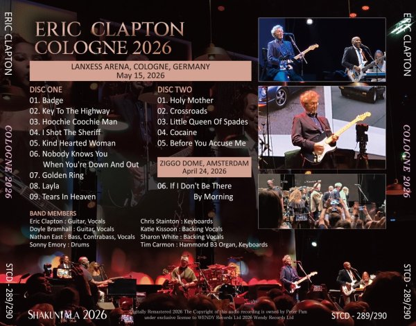 Photo2: ERIC CLAPTON - 2026 COLOGNE 2CD [SHAKUNTALA] (2)