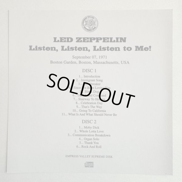 Photo3: LED ZEPPELIN – LISTEN! LISTEN! LISTEN TO ME! 2CD TMOQ VERSION [EMPRESS VALLEY] ★★★STOCK ITEM / OUT OF PRINT★★★ (3)