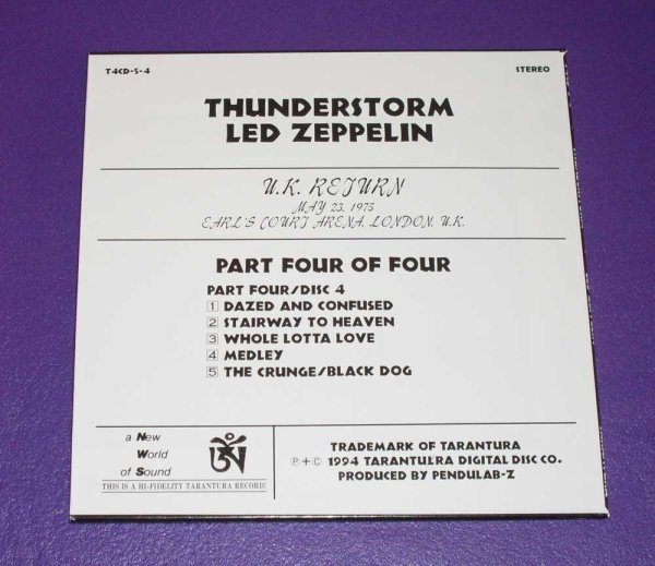 Photo11: LED ZEPPELIN - THUNDERSTORM 4CD  [TARANTURA] ★★★STOCK ITEM / OUT OF PRINT / VERY RARE★★★ (11)