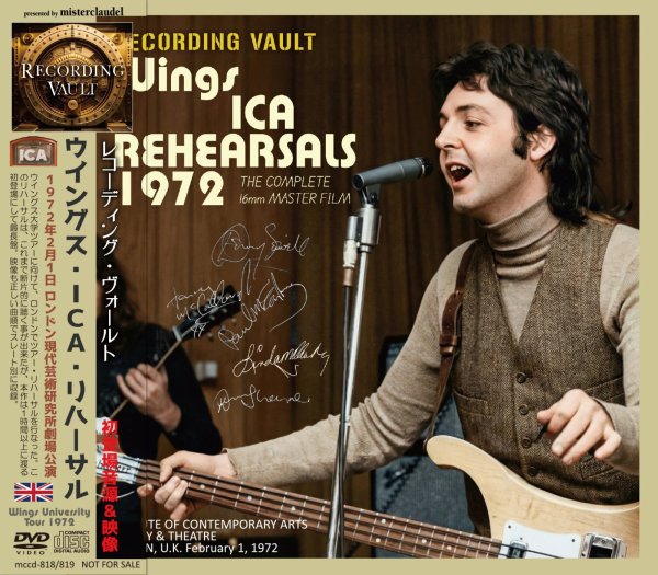 Photo1: PAUL McARTNEY 1972 RECORDING VAULT WINGS ICA REHEARSALS CD+DVD [MISTERCLAUDEL] (1)