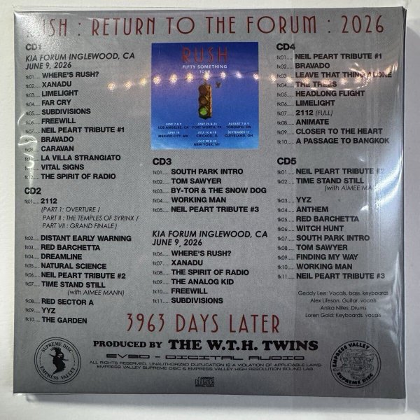 Photo2: RUSH - RETURN TO THE FORUM - 3963 DAYS LATER 5CD [EMPRESS VALLEY] (2)