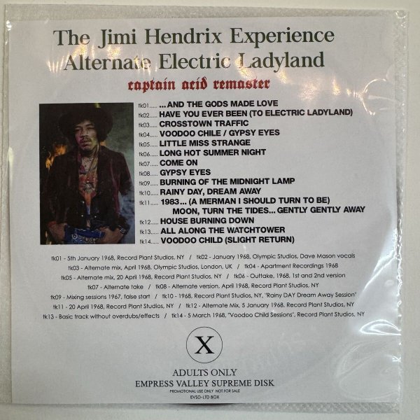 Photo3: THE JIMI HENDRIX EXPERIENCE - ALTERNATE ELECTRIC LADYLAND CD [EMPRESS VALLEY] CAPTAIN ACID REMASTER (3)