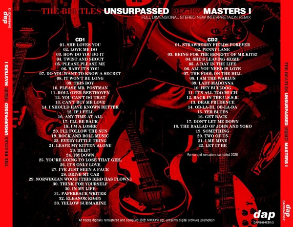 Photo2: THE BEATLES - UNSURPASSED DEMIX MASTERS I - FULL DIMENSIONAL STEREO / NEW INTERPRETAION REMIX 2CD [DAP] (2)