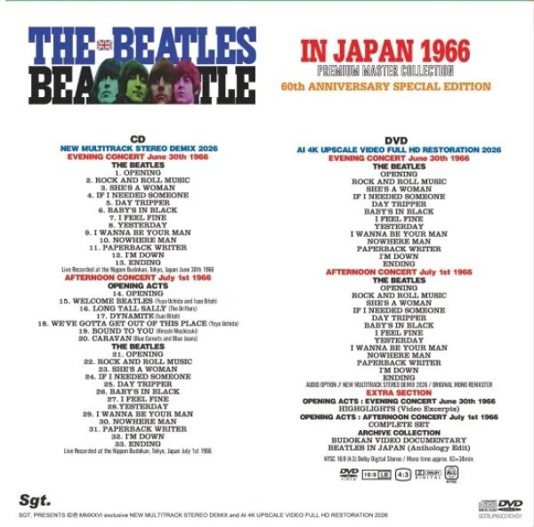 Photo2: THE BEATLES - IN JAPAN 1966 CD+DVD+BDR+OBI PAPER SLEEVE Version 60TH ANNIVERSARY LIMITED EDITION [SGT] (2)
