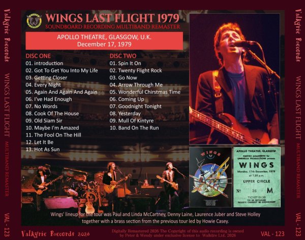 Photo2: PAUL McCARTNEY & THE WINGS - 1979 WINGS LAST FLIGHT MULTIBAND REMASTER 2CD [VALKYRIE RECORDS] (2)