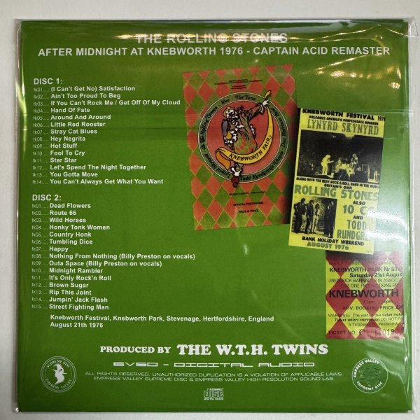Photo2: THE ROLLING STONES - AFTER MIDNIGHT AT KNEBWORTH 1976 CAPTAIN ACID REMASTER 2CD  [EMPRESS VALLEY] (2)