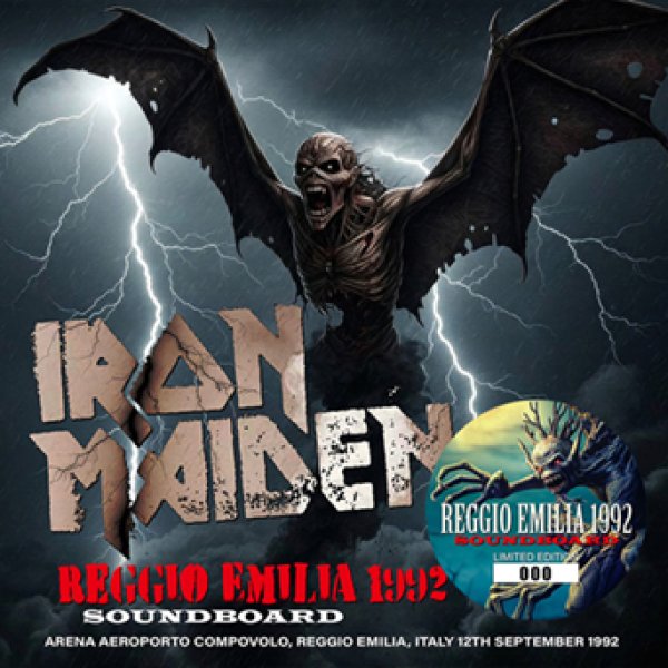 Photo1: IRON MAIDEN - REGGIO EMILIA 1992 SOUNDBOARD 2CD plus Bonus DVDR "REGGIO EMILIA 1992: LONGEST PRO-SHOT [ZODIAC 892] (1)
