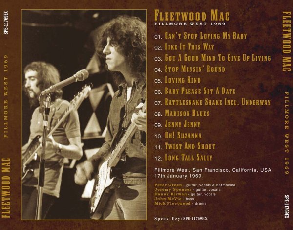 Photo2: FLEETWOOD MAC - FILLMORE WEST 1969 CD [SPEAK-EZY] ★★★STOCK ITEM / OUT OF PRINT / PROMOTIONAL ITEM ONLY★★★ (2)