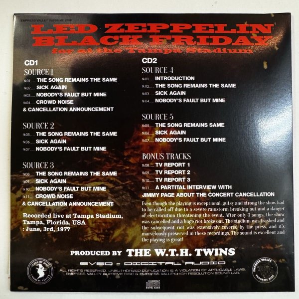 Photo3: LED ZEPPELIN - BLACK FRIDAY 2CD + BOOKLET [EMPRESS VALLEY] ★★★STOCK ITEM / OUT OF PRINT / VERY RARE★★★ (3)