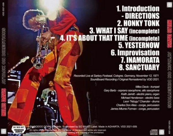 Photo2: MILES DAVIS - ATTACK ON DIRECTIONS  LIVE IN COLOGNE 1971 CD +  Limited DVDR [VOODOO DOWN] (2)