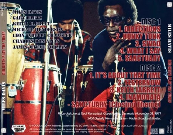 Photo2: MILES DAVIS - DID KEITH PLAY THE TUNE? / LIVE IN COPENHAGEN 1971 2CD + LTD. DVDR [VOODOO DOWN] (2)