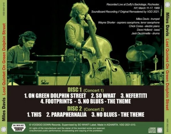 Photo2: MILES DAVIS - LOST QUINTET ON GREEN DOLPHIN STREET / LIVE IN ROCHESTER 1969 2CD [VOODOO DOWN] (2)