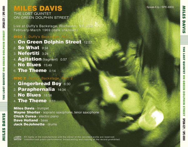 Photo2: MILES DAVIS - THE LOST QUINTET ON GREEN DOLPHIN STREET: ROCHESTER 1969 2CD [SPEAK-EZY] (2)