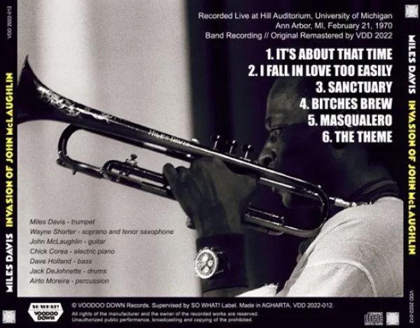Photo2: MILES DAVIS - INVASION OF JOHN McLAUGHLIN / ANN ARBOR 1970 - DEFINITEVE EDITION CD [VOODOO DOWN] (2)