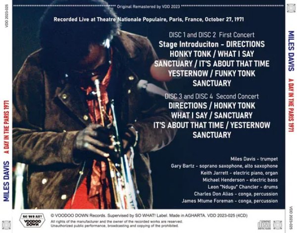 Photo2: MILES DAVIS - A DAY IN THE PARIS 1971 4CD [VOODOO DOWN] (2)