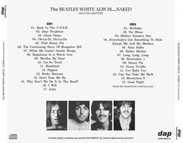 Photo2: THE BEATLES - The WHITE ALBUM...NAKED - ISOLATED MASTERS 2CD [DAP] (2)