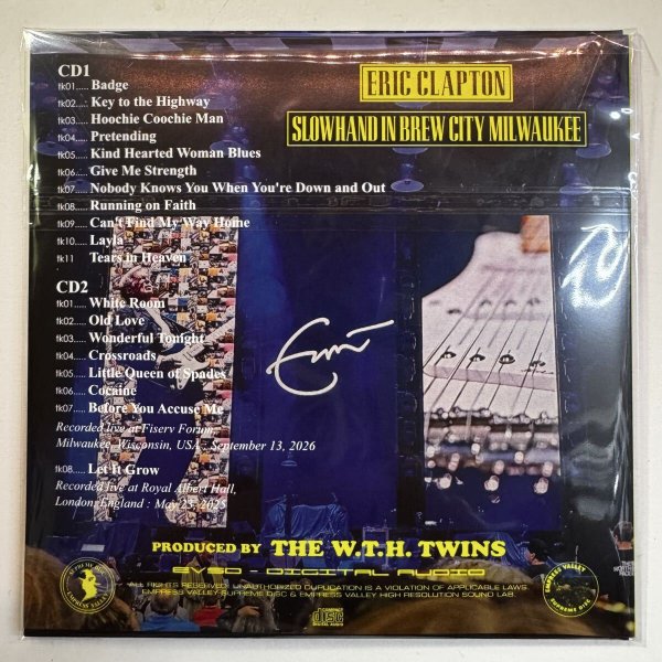 Photo2: ERIC CLAPTON -  SLOWHAND IN BREW CITY MILWAUKEE 2CD [EMPRESS VALLEY] (2)