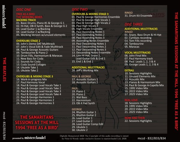 Photo2: THE BEATLES SAMARITANS SESSIONS AT THE MILL 1994 'FREE AS A BIRD' 3CD [MISTERCLAUDEL] (2)