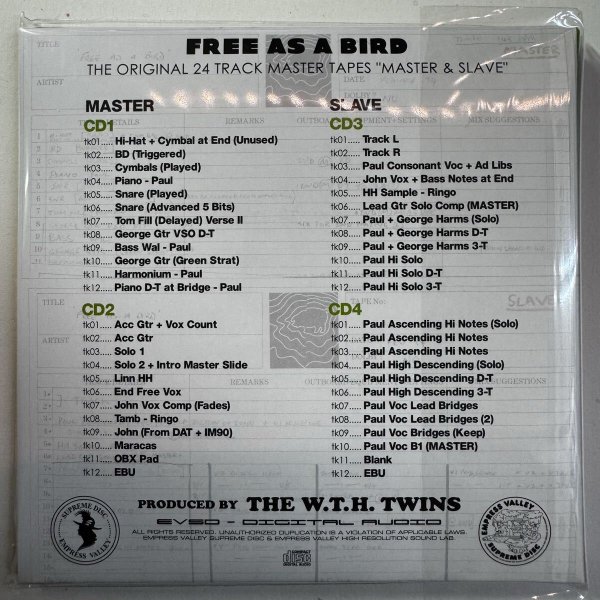 Photo6: THE BEATLES - FREE AS A BIRD + REAL LOVE - 24 track master tapes MASTER & SLAVE 8CD BOX [EMPRESS VALLEY] (6)