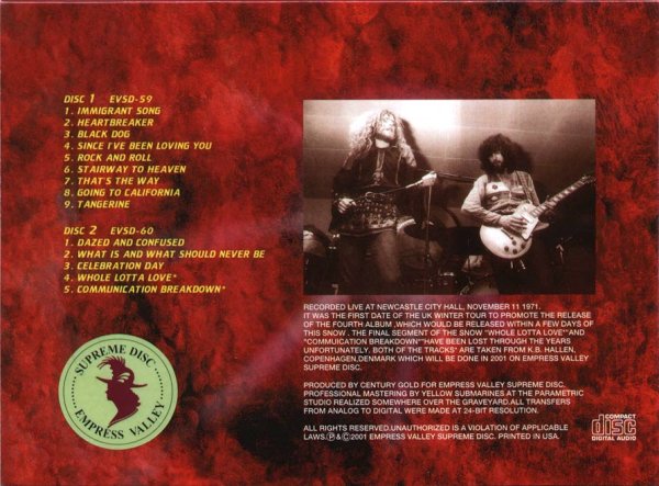 Photo2: LED ZEPPELIN - NEWCASTLE BROWN ALE 2CD LONG BOX [EMPRESS VALLEY] ★★★STOCK ITEM / OUT OF PRINT ★★★ (2)