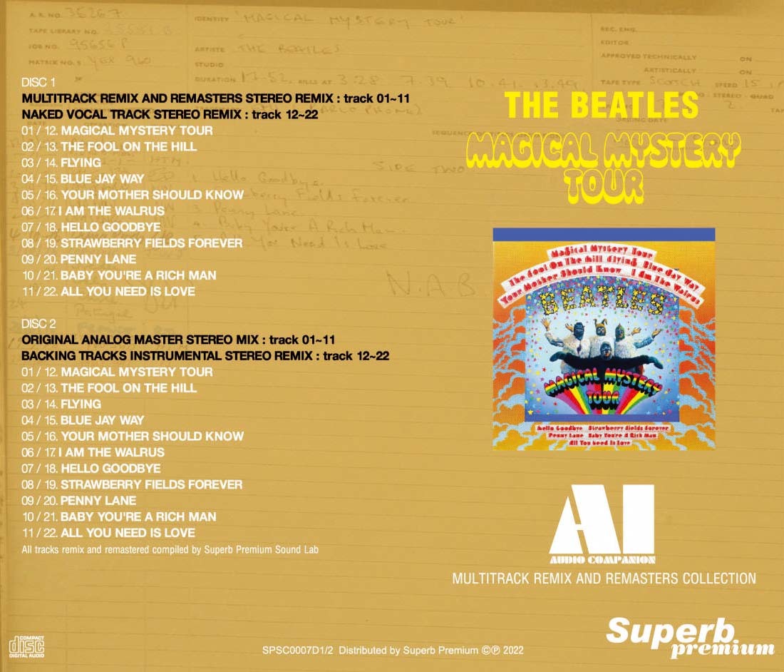 THE BEATLES - MAGICAL MYSTERY TOUR : AI - AUDIO COMPANION MULTITRACK REMIX  AND REMASTERS COLLECTION 2CD [Superb Premium] - lighthouse