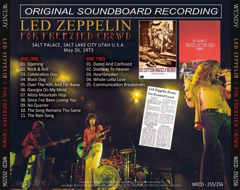 LED ZEPPELIN - FOR FRENZIED CROWD 2CD [WENDY] - lighthouse