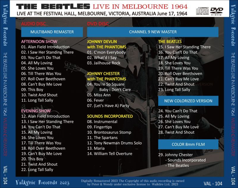 THE BEATLES - 1964 LIVE IN MELBOURNE MULTIBAND REMASTER CD+DVD 